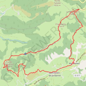 Le Rayon de Chavaroche - Mandailles GPS track, route, trail