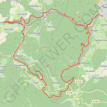 2016-05-26 Saverne - Sickertkopf - Dabo - Himbeerfels - Saverne V1 GPS track, route, trail
