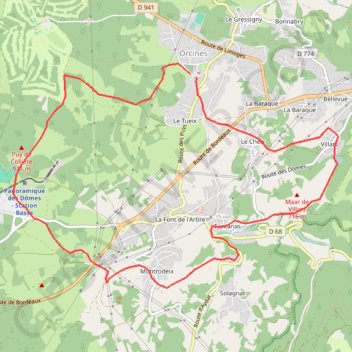 Le Puy de Montrodeix par Orcines GPS track, route, trail