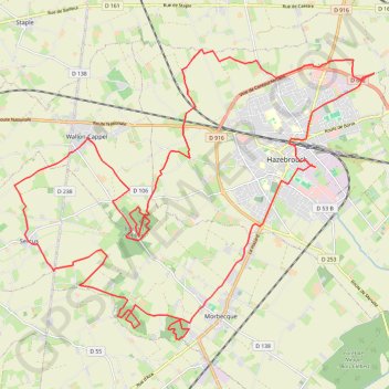 Campagne autour d'Hazebrouck GPS track, route, trail