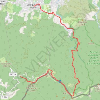 Colm de l'Ouillat Laroque des Albères par la vallée heureuse GPS track, route, trail