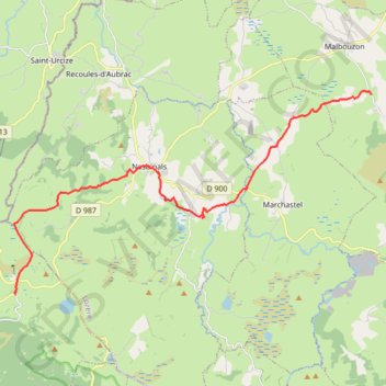 Tour des Monts d'Aubrac - Des Gentianes à Aubrac GPS track, route, trail