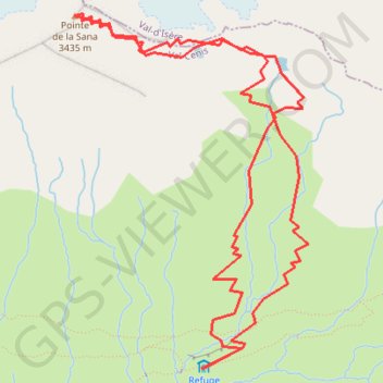 Pointe de la Sana GPS track, route, trail