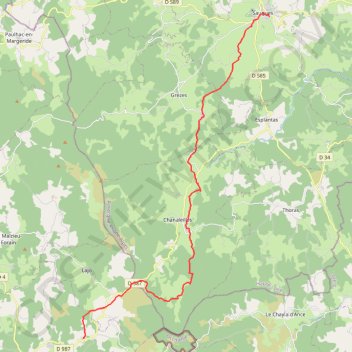3 Saugues - Faux GPS track, route, trail