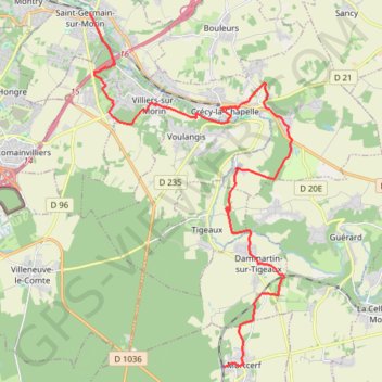 Mortcerf - Saint Germain sur Morin GPS track, route, trail