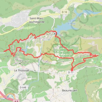 Barrages Zola et Bimont GPS track, route, trail