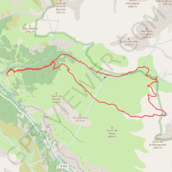 Le lac de bassias en boucle GPS track, route, trail