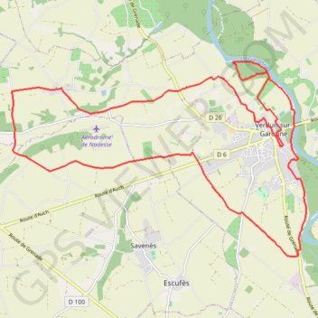 La Garonne à Verdun GPS track, route, trail