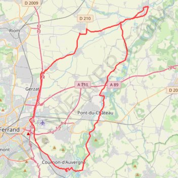 Plaine de Limagne - Cournon-d'Auvergne GPS track, route, trail