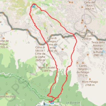 Ski - Tour de la Cime du Mercantour GPS track, route, trail