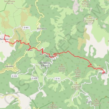 De Pianello à Sermano GPS track, route, trail