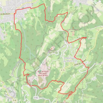 Dans le Mont d'Or, le Mont Verdun et le Mont Thou GPS track, route, trail