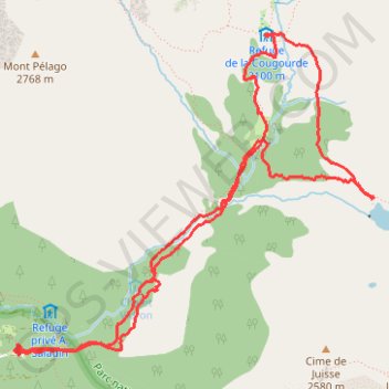 Lac de Trécolpas, refuge de Cougourde GPS track, route, trail