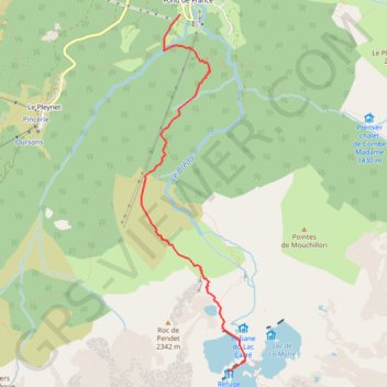 Refuge des 7 laux GPS track, route, trail