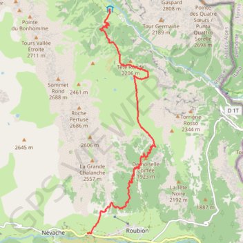 Tour du Thabor 1er jour GPS track, route, trail