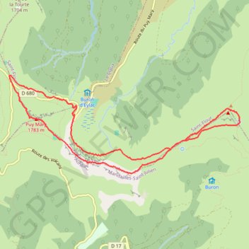 Rando bivouac au Puy Mary GPS track, route, trail