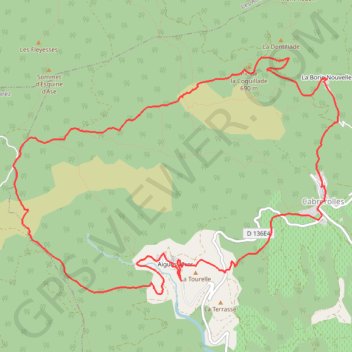 AIGUES VIVES (34480), col de la Balque, Cabrerolles- 14,4km- 700m (10 10 21 Sabine) GPS track, route, trail