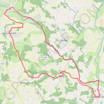 La vallée de l'Oust - Saint-Servant-sur-Oust GPS track, route, trail
