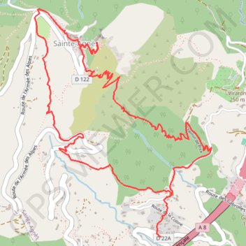 Château de Sainte-Agnès GPS track, route, trail