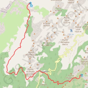 GR20 Paliri-Asinau GPS track, route, trail