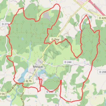 Meuzac Caux Haute Faye VTT GPS track, route, trail