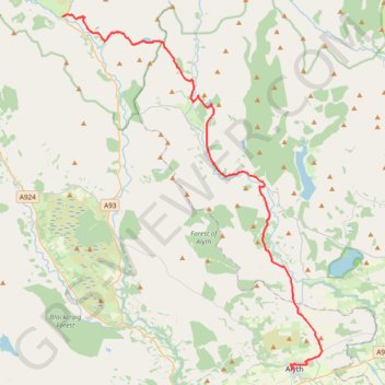 Spittal of Glenshee to Alyth - Some of the Cateran Trail GPS track, route, trail