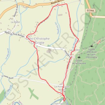 Balade Saint Christophe la Grotte GPS track, route, trail