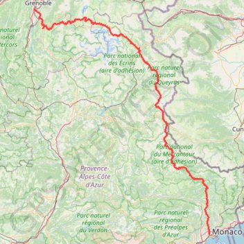 GR 5 : De Grenoble à Nice GPS track, route, trail