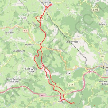 Amplepuis - tour Matagrin GPS track, route, trail