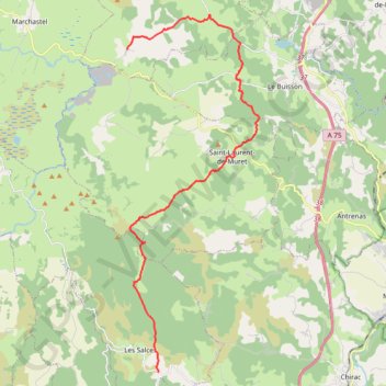 Tour de l'Aubrac - 02 - Usanges - Col de Trébatut GPS track, route, trail