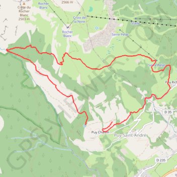 Boucle au départ de Puy Chalvin GPS track, route, trail
