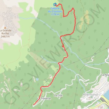 Descente refuge du Chazeau GPS track, route, trail