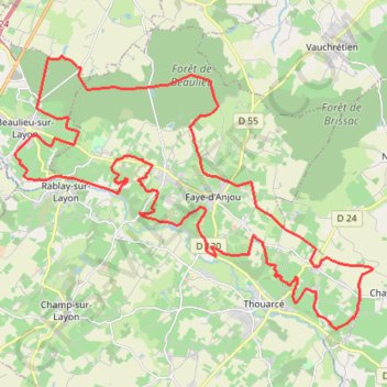 Variante Parcours 6B beaulieu-sur-layon GPS track, route, trail
