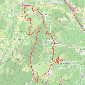 Circuit Pierreclos-Solutré GPS track, route, trail