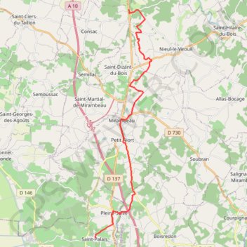 Chemin de Tours (de La Bergerie à Saint Palais) GPS track, route, trail