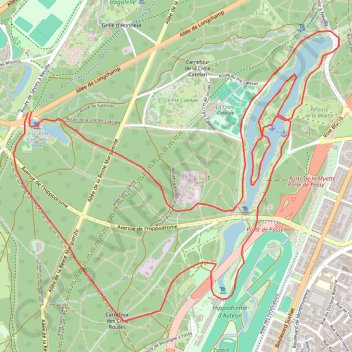 Bois de boulogne chalet des iles GPS track, route, trail