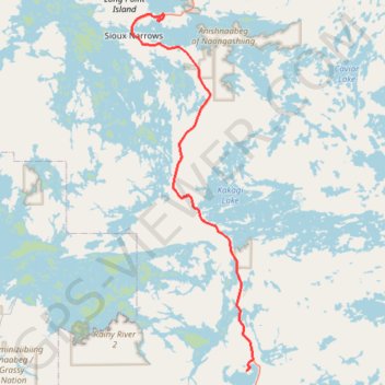 Sioux Narrows - Nestor Falls GPS track, route, trail