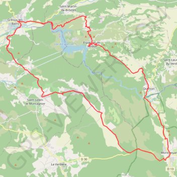 Les Basses Gorges du Verdon GPS track, route, trail
