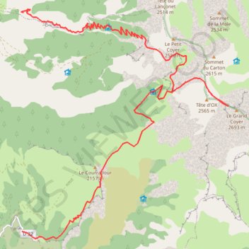 Grand Coyer, en boucle Gorge de Saint Pierre - Peyresc GPS track, route, trail