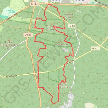 La Mare aux Fées - Forêt de Fontainebleau GPS track, route, trail