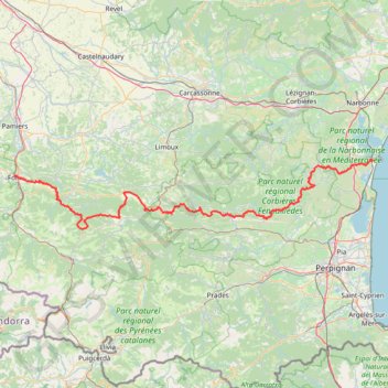 Le sentier Cathare à VTT GPS track, route, trail