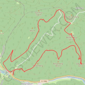 Wintersberg et Camp Celtique - Niederbronn-les-Bains GPS track, route, trail