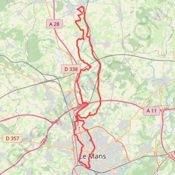 Le Mans nord, Coulaines, Montbizot GPS track, route, trail