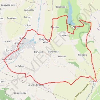 Saint-Caprais-de-Lerm, dans les coteaux de l'Agenais - Pays de l'Agenais GPS track, route, trail