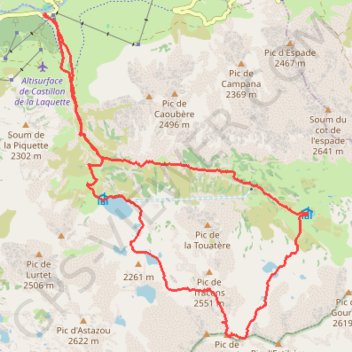 Pic de Madamète GPS track, route, trail