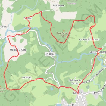 Tarnac - Circuit 2 panoramas et decouverte GPS track, route, trail
