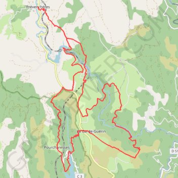 Chassezac GPS track, route, trail