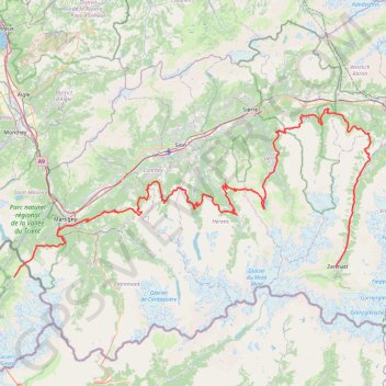 Chamonix - Zermatt GPS track, route, trail