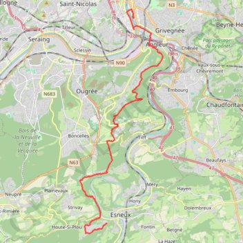 Mega 15km Liege Metropole 2022 Trail rando 21 km GPS track, route, trail