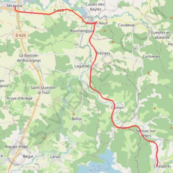 Chalabre - Mirepoix (Grande Traversée) GPS track, route, trail